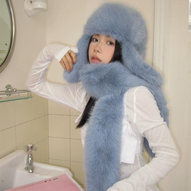 MINKY FUR HAT & SCARF
